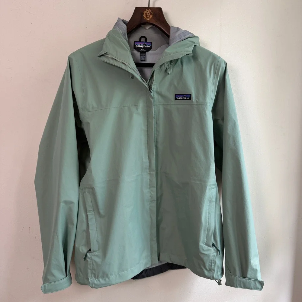 Patagonia Torrentshell 3L Rain Jacket Green Womens Large Excellent - Picture 1 of 7